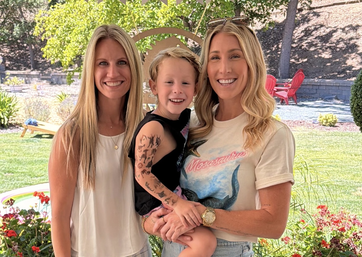 Bri with her family in the backyard